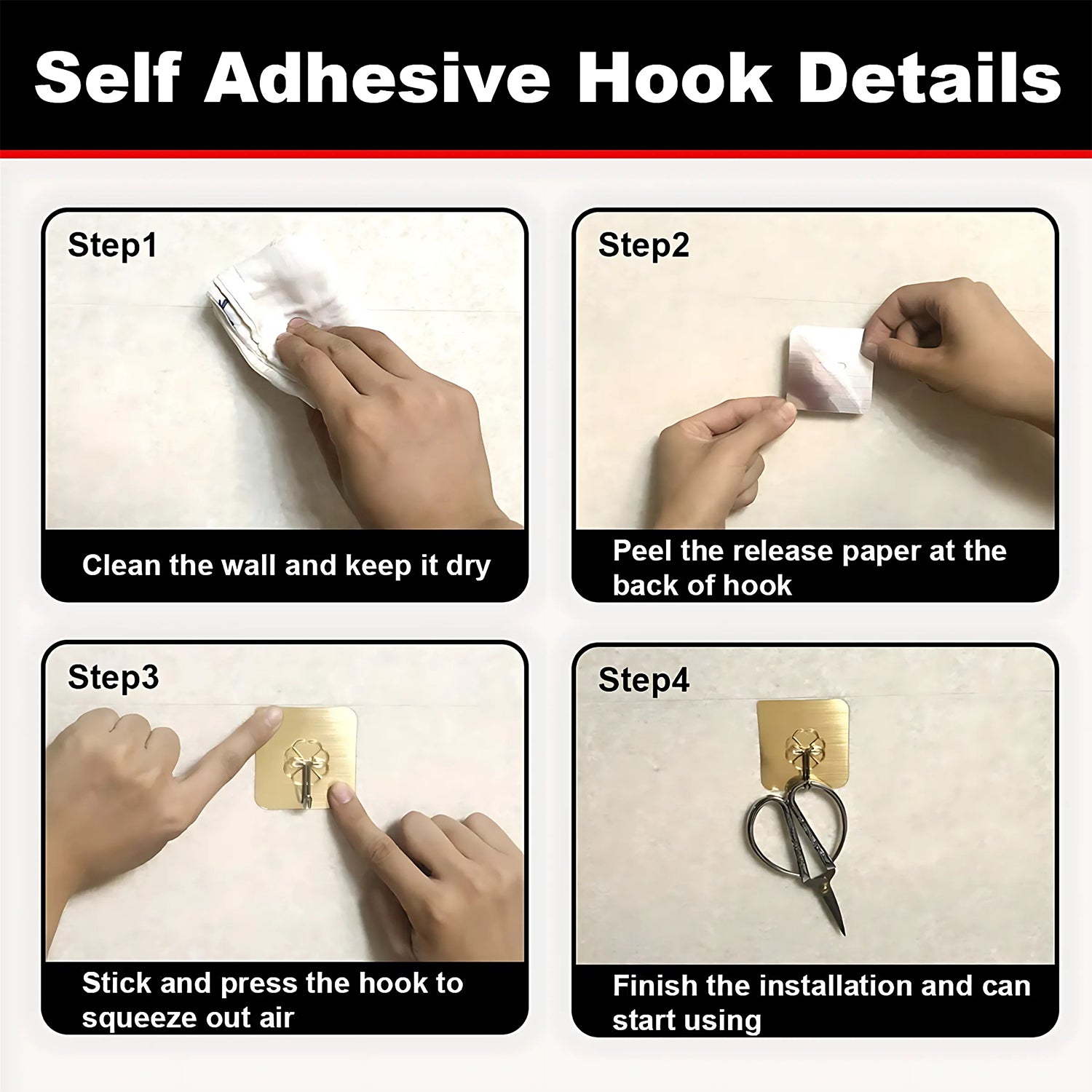 Oil & Water Resistant Sticky Hook for Wall Storage Oil & Water Resistant Sticky Hook for Wall Storage